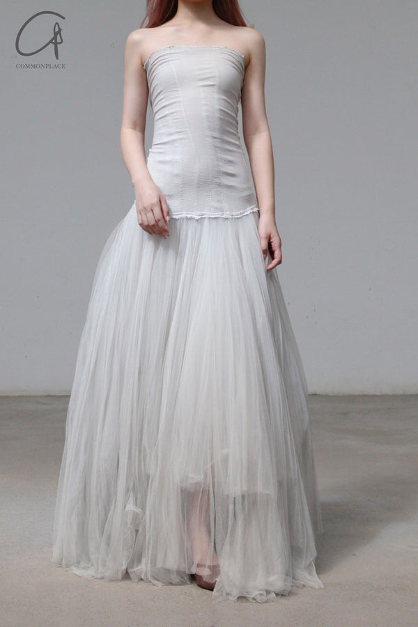 marc le bihan strapless dress 21930 GLACIER